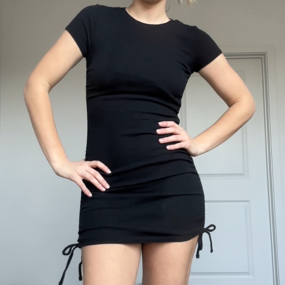 Garage Black Bodycon Tie Dress